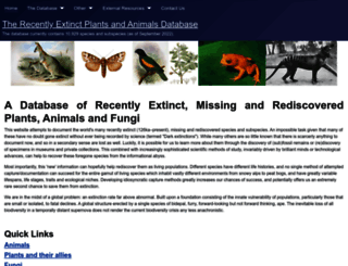 recentlyextinctspecies.com screenshot