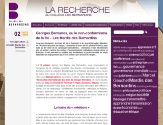 recherche.collegedesbernardins.fr screenshot