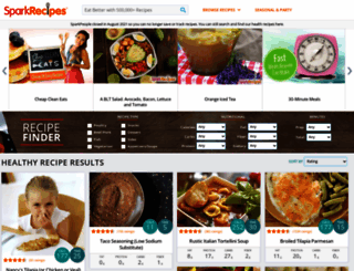 recipes.sparkpeople.com screenshot