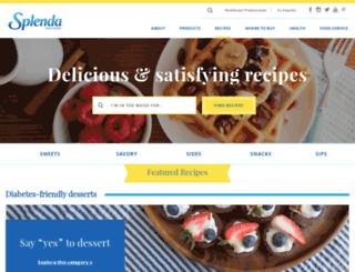 recipes.splenda.com screenshot