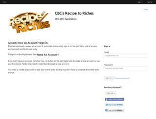 recipetorichesauditions.cbc.ca screenshot