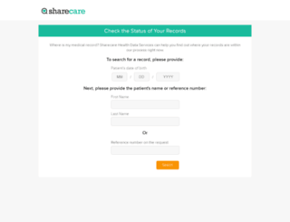 recordstatus.sharecare.com screenshot