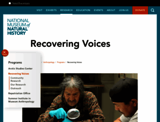 recoveringvoices.si.edu screenshot