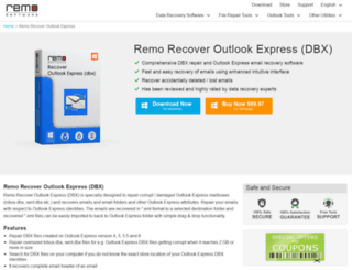 recoveroutlookexpress.remosoftware.com screenshot