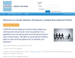 recruitment.sapetro.com screenshot
