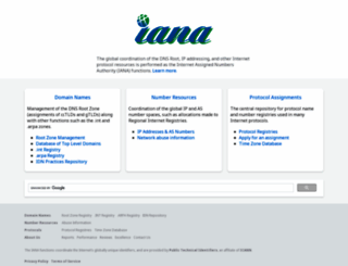 recursive.iana.org screenshot