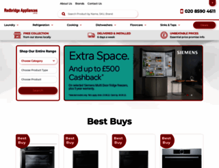 redbridgeappliances.co.uk screenshot