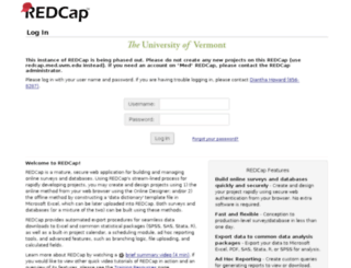redcap.uvm.edu screenshot