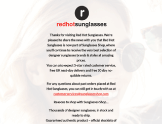 redhotsunglasses.co.uk screenshot