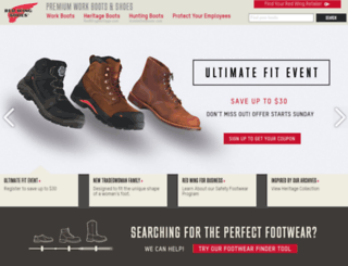 redwingshoe.com screenshot