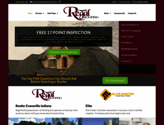 regalroofingindiana.com screenshot