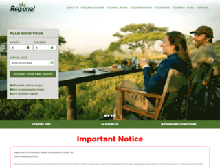 regionaltours.co.tz screenshot