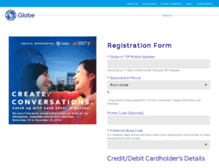 registerduointl.globe.com.ph screenshot