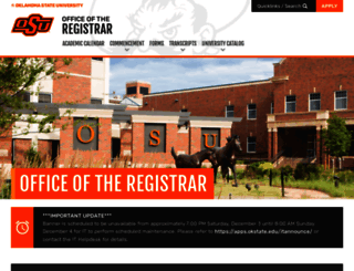 registrar.okstate.edu screenshot
