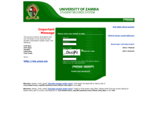 registration.unza.zm screenshot