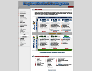 registrationandhosting.com screenshot