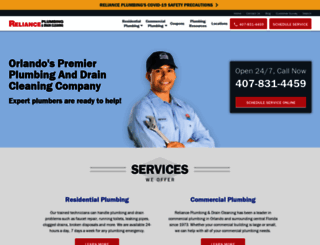 relianceplumbers.com screenshot