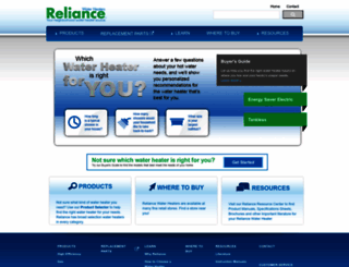 reliancewaterheaters.com screenshot