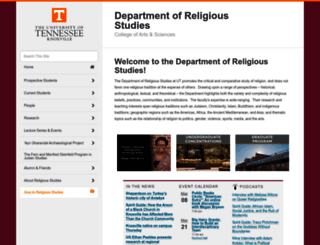 religion.utk.edu screenshot