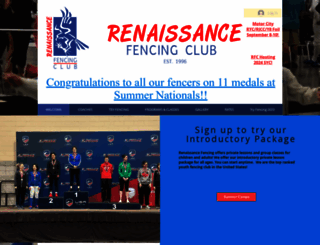renaissancefencing.com screenshot