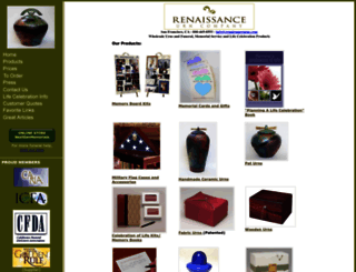 renaissanceurns.com screenshot