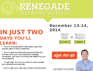 renegadeweekendwebsite.com screenshot