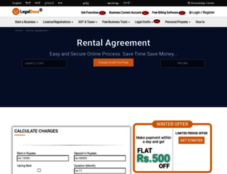 rentagreementregistration.com screenshot