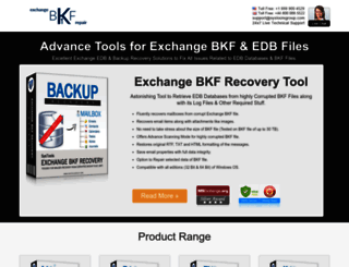 repairexchangebackupfiles.exchangebkfrepair.com screenshot
