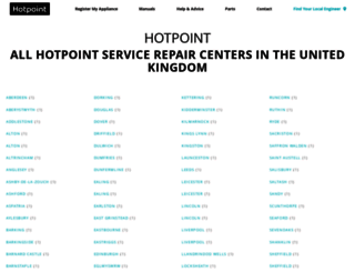 repairs.hotpointservice.co.uk screenshot