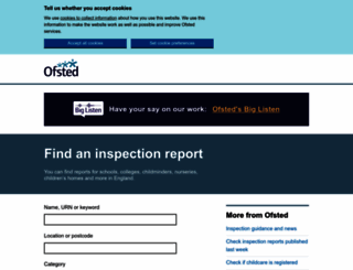 reports.ofsted.gov.uk screenshot