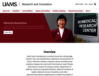 research.uams.edu screenshot