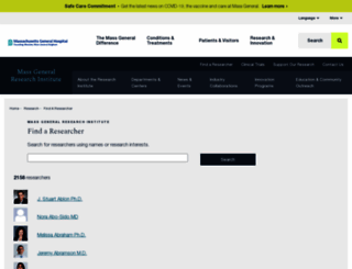 researchers.mgh.harvard.edu screenshot