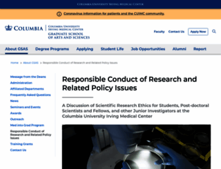 researchethics.cumc.columbia.edu screenshot