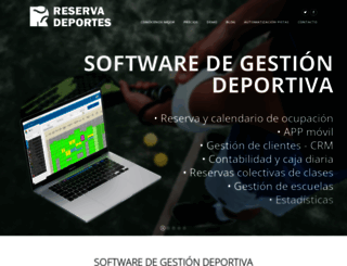 reservadeportes.com screenshot