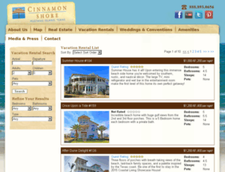 reservations.cinnamonshore.com screenshot