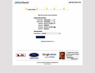 reservations.losangelesvanrentals.com screenshot