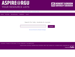 resourcelists.rgu.ac.uk screenshot