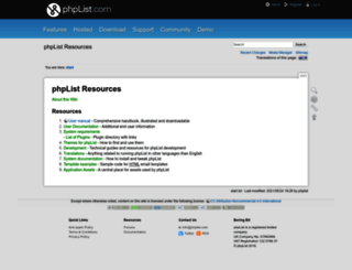 resources.phplist.com screenshot