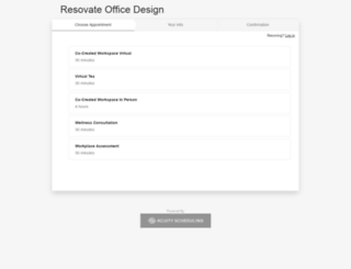 resovateofficedesign.acuityscheduling.com screenshot
