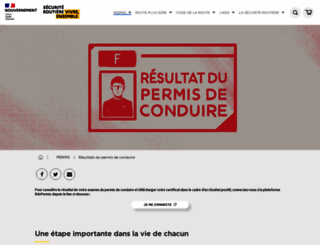 resultatspermis.securite-routiere.gouv.fr screenshot