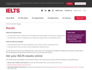 results.ielts.org screenshot