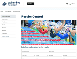 results.swimming.org.au screenshot