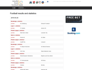 resultsfromfootball.com screenshot