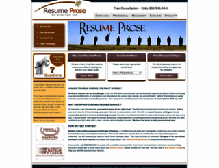 resumeprose.com screenshot