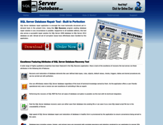 retrieve.sqlserverdatabase.com screenshot