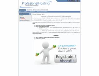 revendedores.profesionalhosting.com screenshot