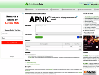 reverse-hash-lookup.online-domain-tools.com screenshot