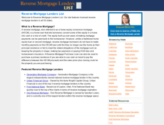 reversemortgagelenderslist.com screenshot
