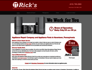 ricksappliance.com screenshot