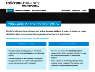 rightsportal.copyright.com.au screenshot